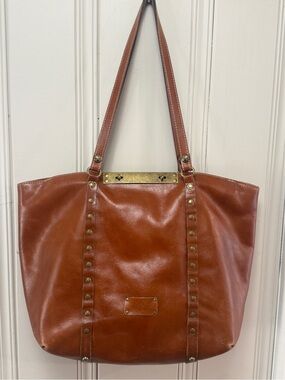 Patricia Nash Benvenuto Heritage Collection Cognac Leather Extra Large Tote Bag